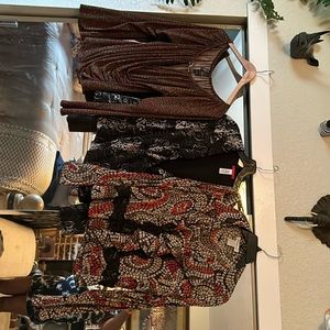 Bundle of designer blouses, size large for $15.00.